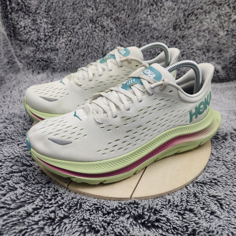 Hoka One One Kawana White Green Athletic Running Shoes Women’s Size 9 - Picture 4 of 9
